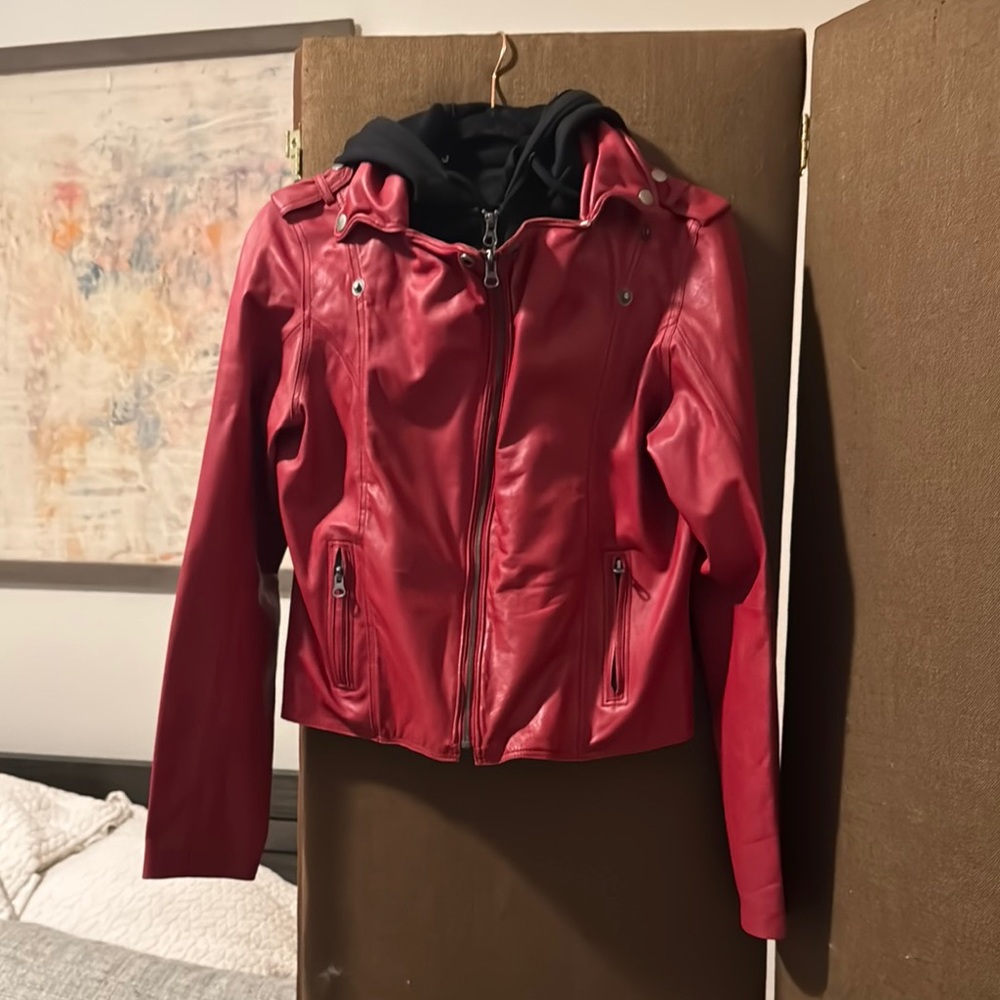 JKT NYC Stylish Red Leather Jacket